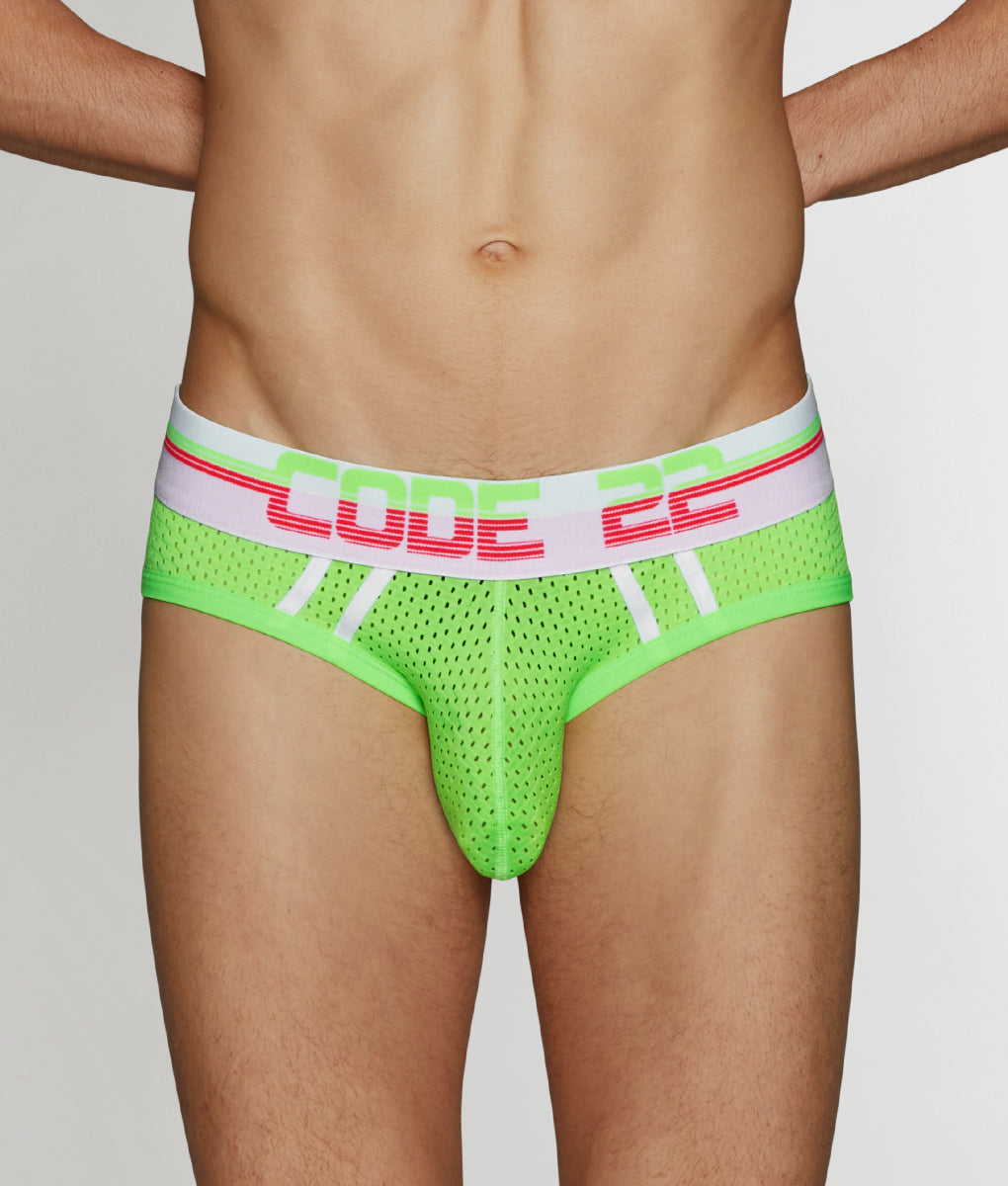 Code 22 Neon Mesh Brief - Lime / Small