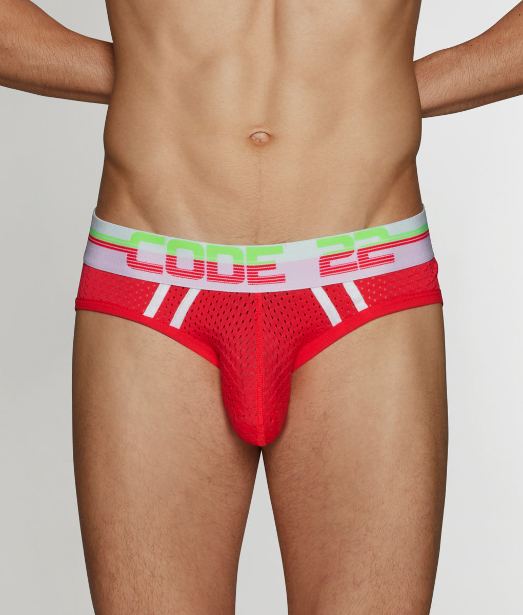 Code 22 Neon Mesh Brief - Pink / Small