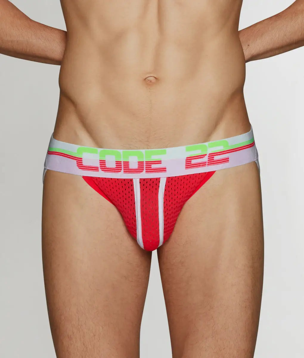 Code 22 Neon Mesh Jockstrap - Pink / Small