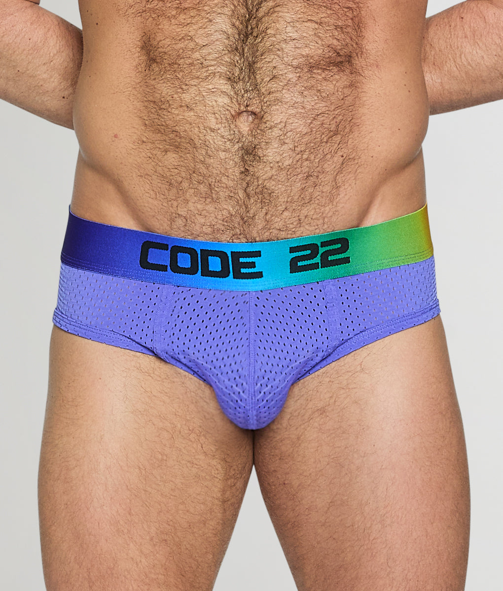 Code 22 Pride Mesh Brief - Grape / Small