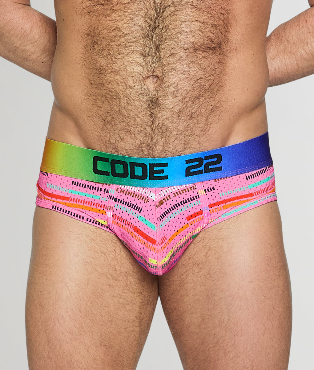 Code 22 Pride Mesh Brief - Pink / Small