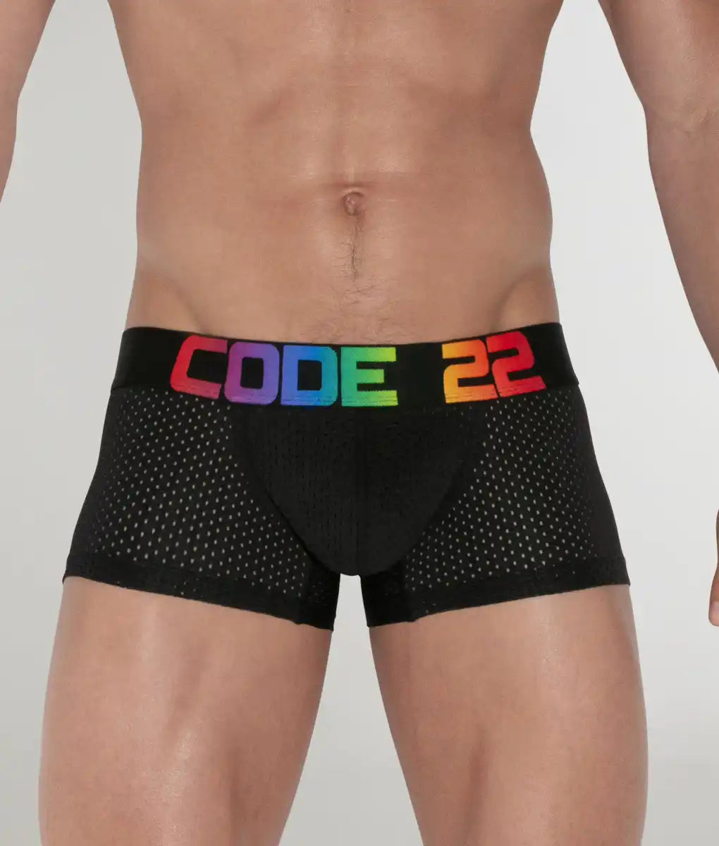 Code 22 Pride Mesh Trunk Solid Black / Small