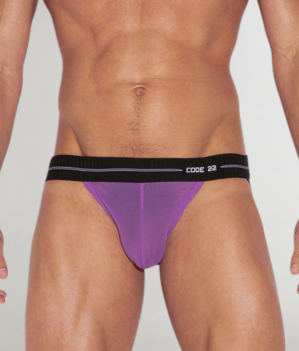 Code 22 Sheer Mesh Jockstrap - Grape / Small