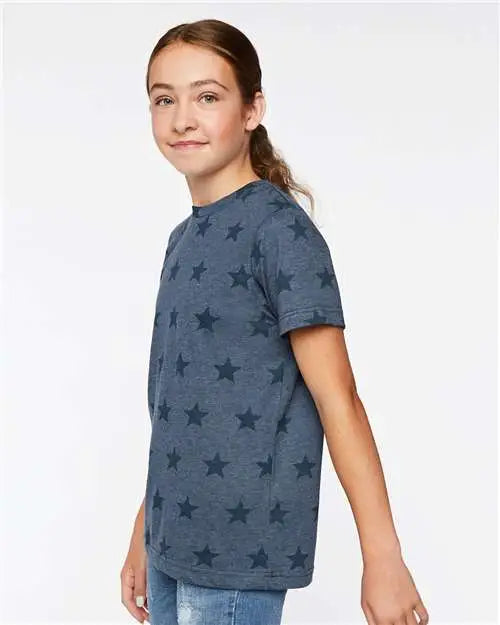 Code Five 2229 Youth Star Print Tee - Denim