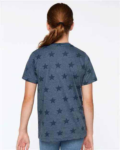 Code Five 2229 Youth Star Print Tee - Denim