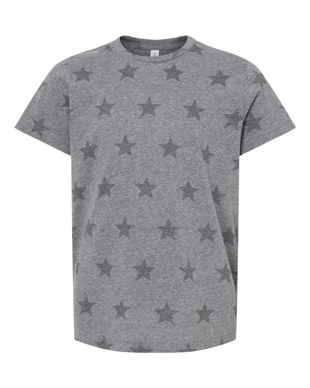 Code Five 2229 Youth Star Print Tee - Granite Heather - Dark Gray / Xs