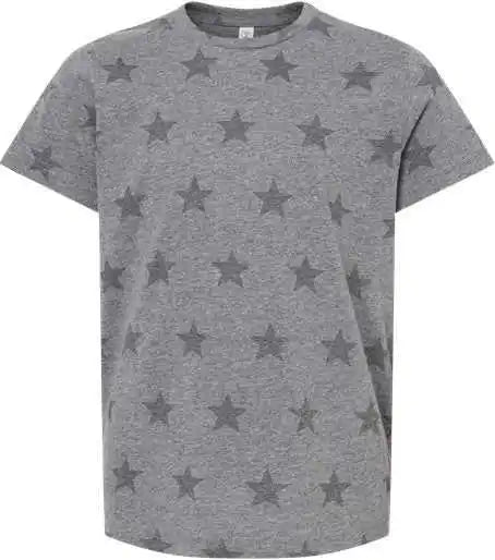 Code Five 2229 Youth Star Print Tee - Granite Heather