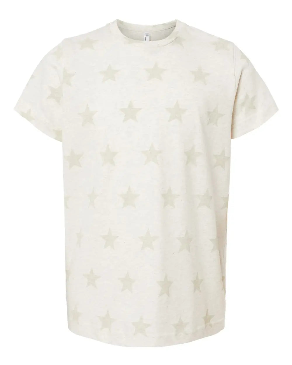 Code Five 2229 Youth Star Print Tee - Natural Heather - Gray / Xs