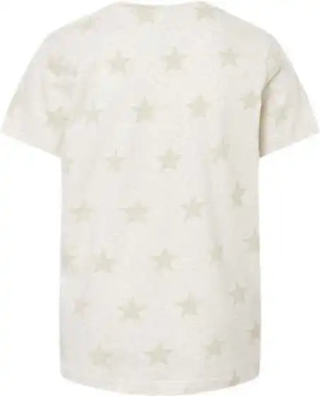 Code Five 2229 Youth Star Print Tee - Natural Heather