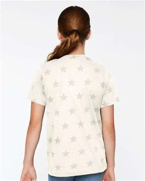 Code Five 2229 Youth Star Print Tee - Natural Heather