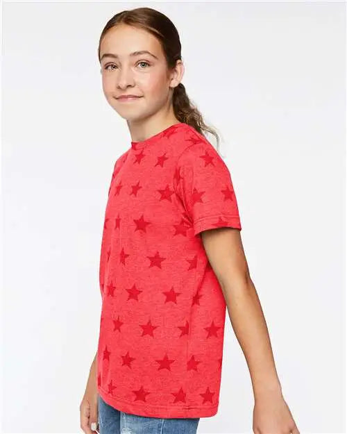 Code Five 2229 Youth Star Print Tee - Red