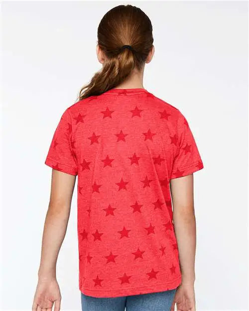 Code Five 2229 Youth Star Print Tee - Red