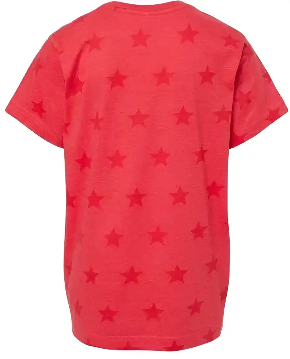Code Five 2229 Youth Star Print Tee - Red