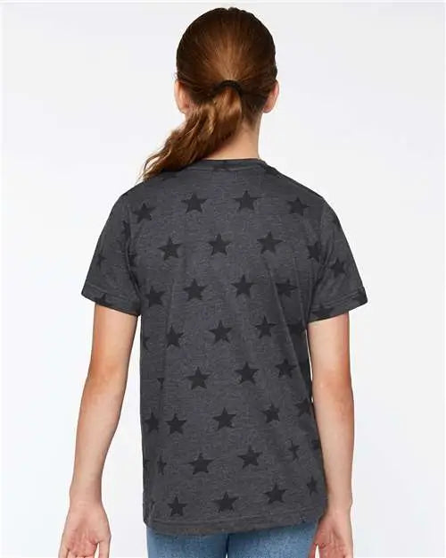 Code Five 2229 Youth Star Print Tee - Smoke
