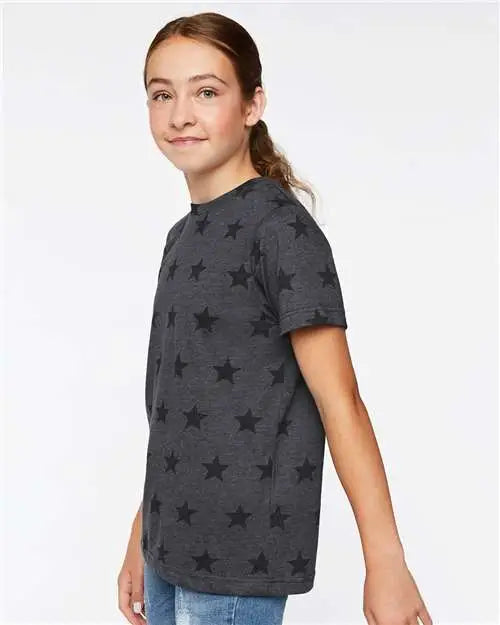 Code Five 2229 Youth Star Print Tee - Smoke