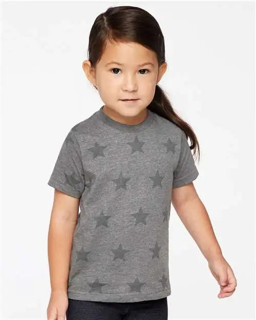 Code Five 3029 Toddler Star Print Tee - Granite Heather