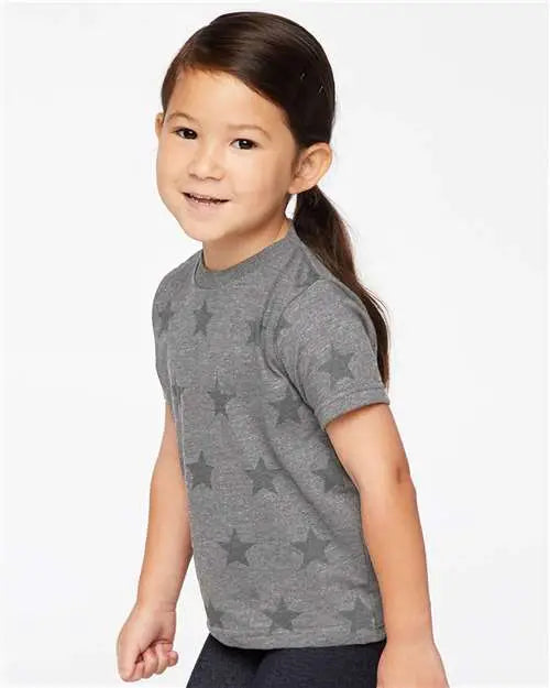 Code Five 3029 Toddler Star Print Tee - Granite Heather