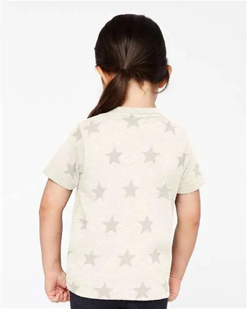 Code Five 3029 Toddler Star Print Tee - Natural Heather