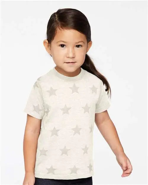 Code Five 3029 Toddler Star Print Tee - Natural Heather