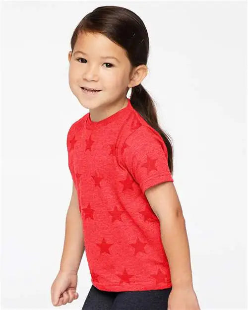 Code Five 3029 Toddler Star Print Tee - Red