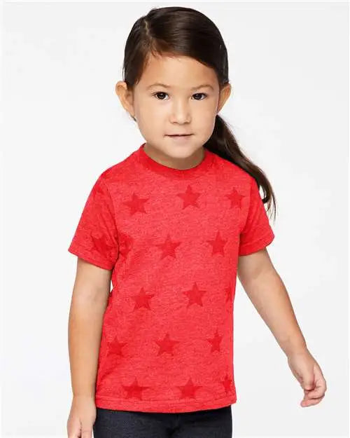 Code Five 3029 Toddler Star Print Tee - Red
