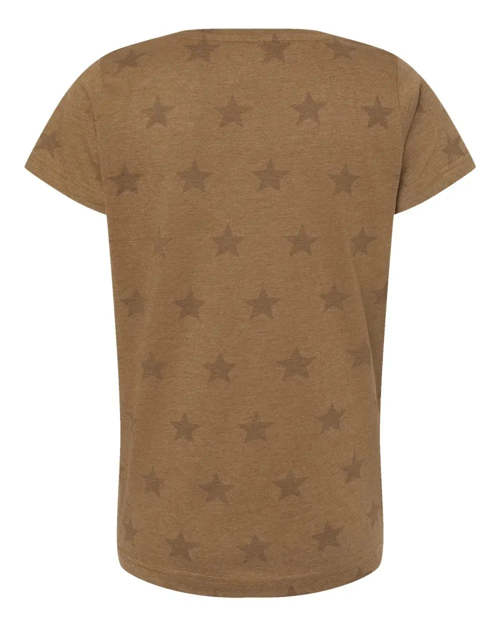 Code Five 3629 Women’s Star Print Scoop Neck Tee - Coyote Brown