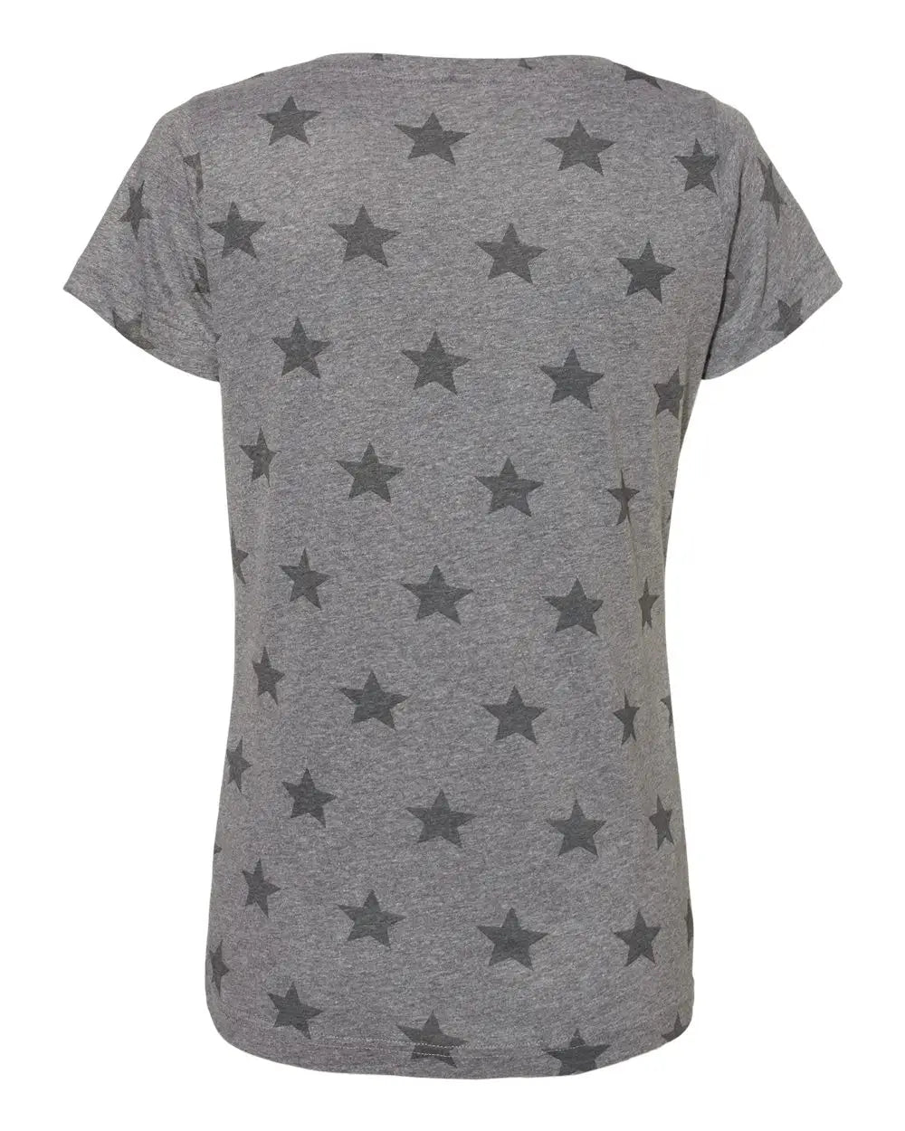Code Five 3629 Women’s Star Print Scoop Neck Tee - Granite Heather