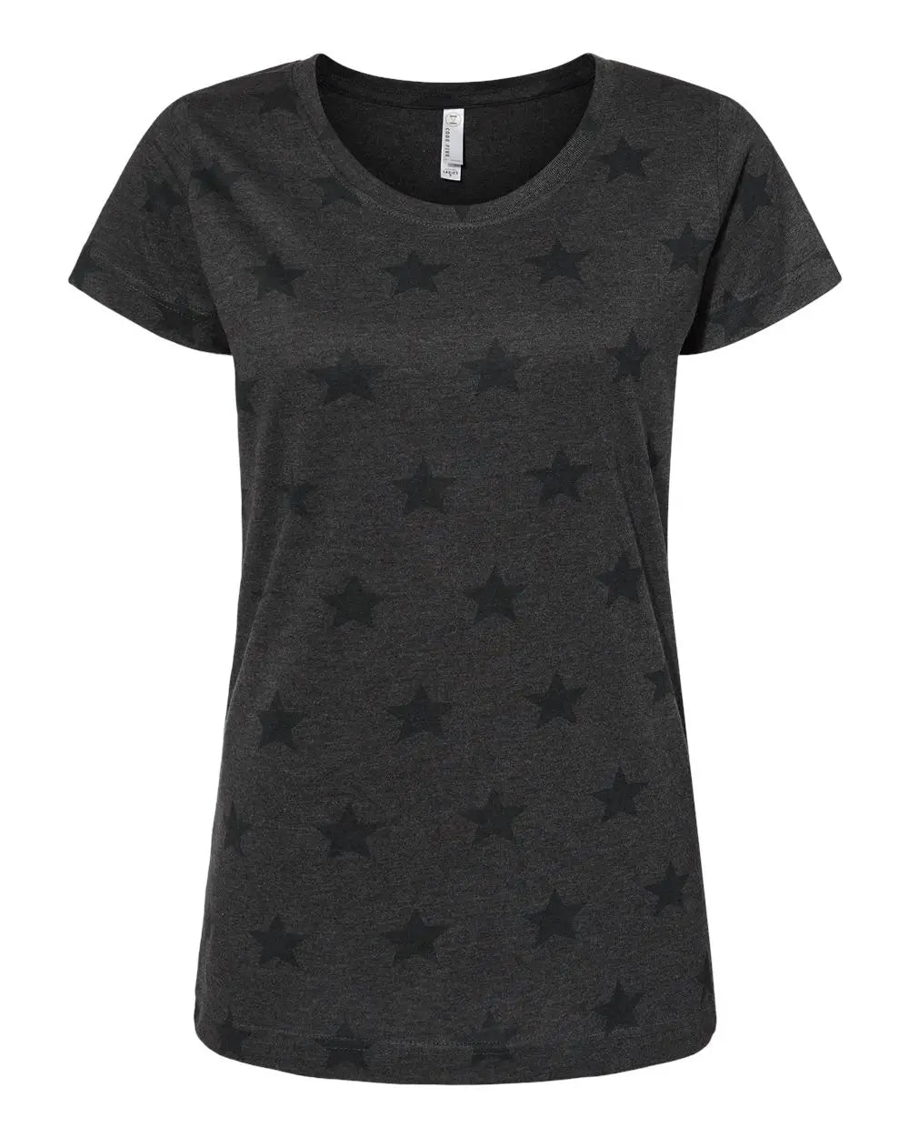 Code Five 3629 Women’s Star Print Scoop Neck Tee - Smoke