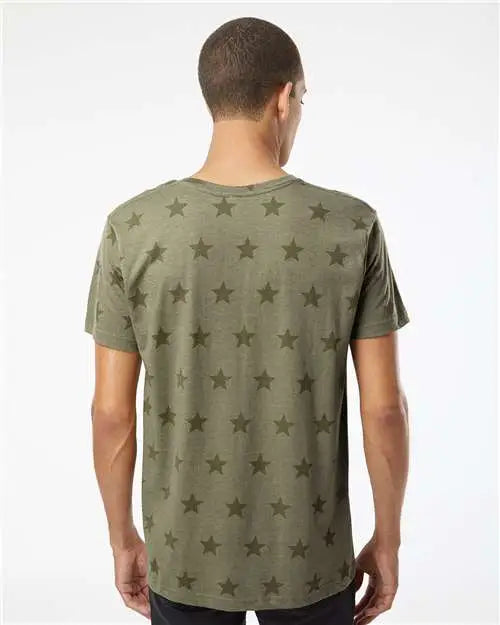 Code Five 3929 Star Print Tee - Military Green