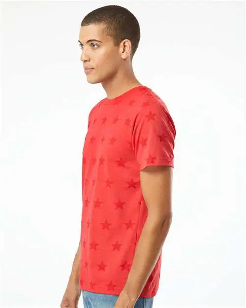 Code Five 3929 Star Print Tee - Red