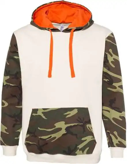 Code Five 3967 Fashion Camo Hooded Sweatshirt Natural Green Woodland Orange