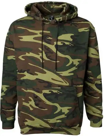 Code Five 3969 Camo Pullover Fleece Hoodie - Green Woodland