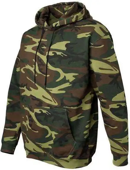 Code Five 3969 Camo Pullover Fleece Hoodie - Green Woodland