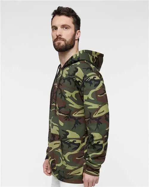 Code Five 3969 Camo Pullover Fleece Hoodie - Green Woodland