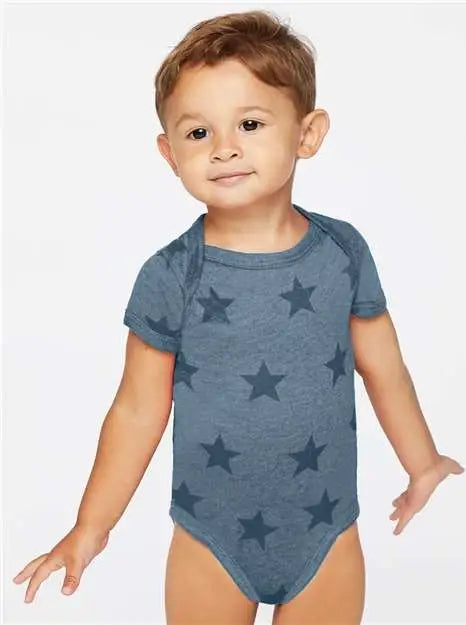 Code Five 4329 Infant Star Print Bodysuit - Denim
