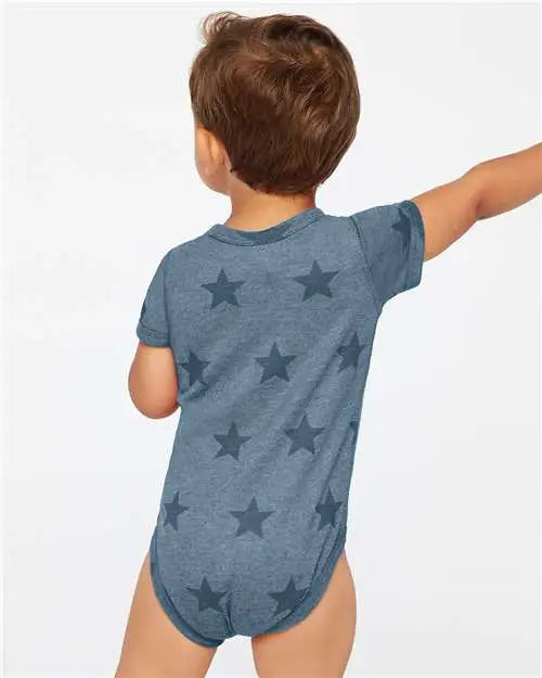Code Five 4329 Infant Star Print Bodysuit - Denim