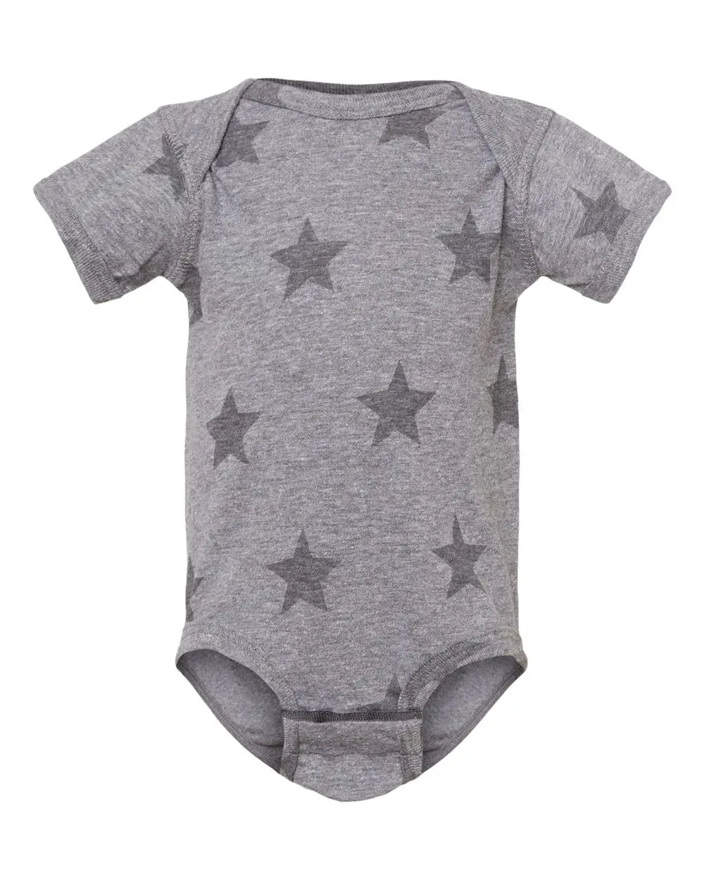 Code Five 4329 Infant Star Print Bodysuit - Granite Heather - Dark Gray / Nb