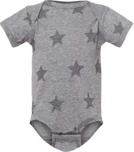 Code Five 4329 Infant Star Print Bodysuit - Granite Heather
