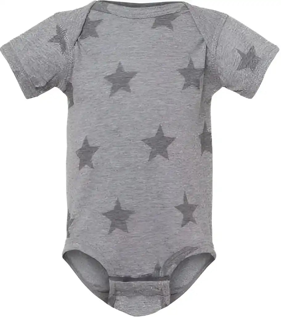Code Five 4329 Infant Star Print Bodysuit - Granite Heather