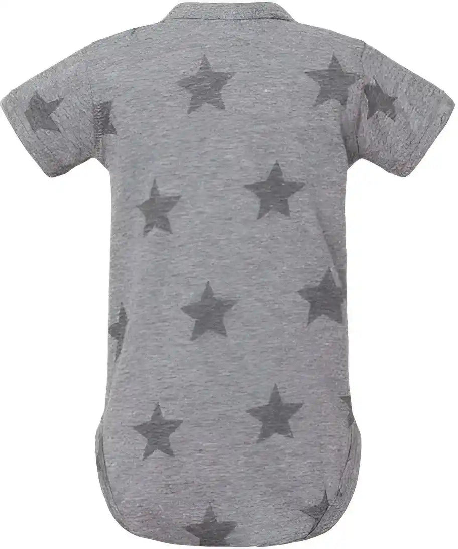 Code Five 4329 Infant Star Print Bodysuit - Granite Heather