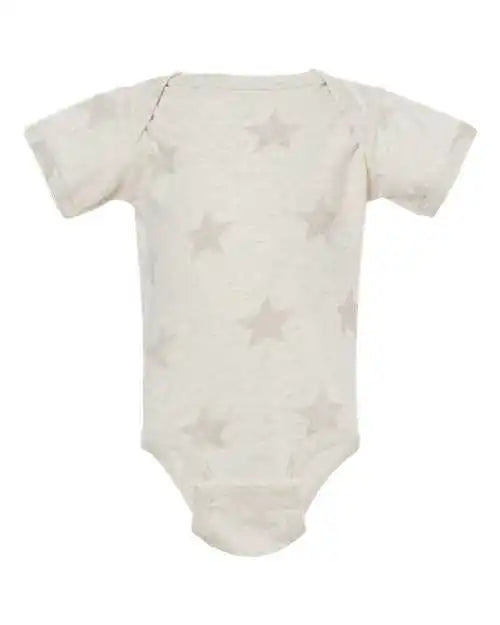 Code Five 4329 Infant Star Print Bodysuit - Natural Heather