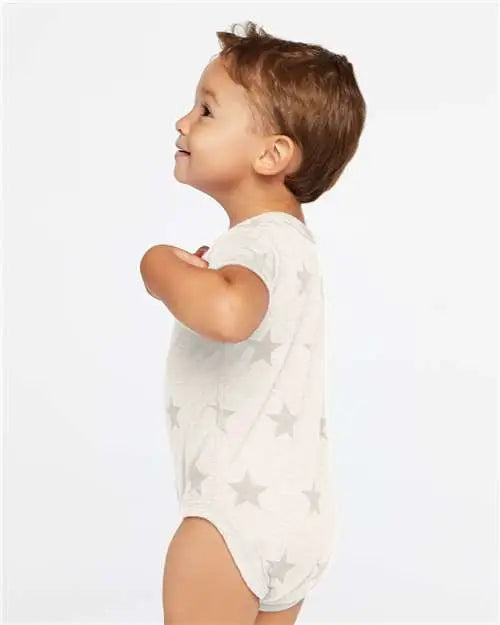 Code Five 4329 Infant Star Print Bodysuit - Natural Heather