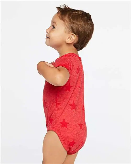 Code Five 4329 Infant Star Print Bodysuit - Red