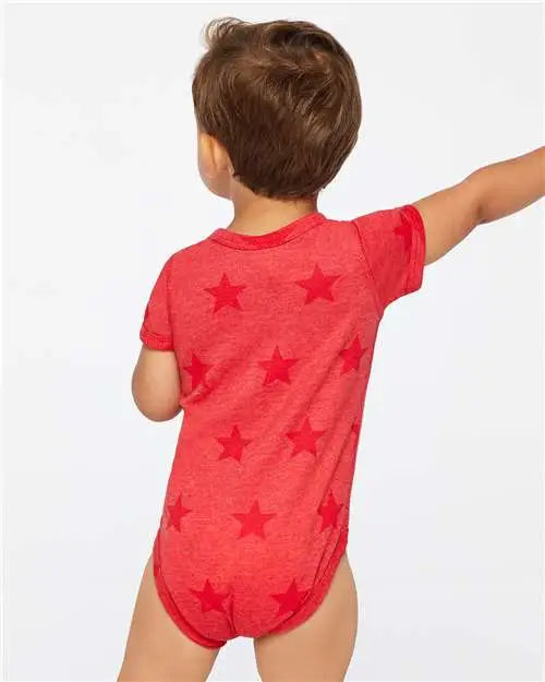 Code Five 4329 Infant Star Print Bodysuit - Red