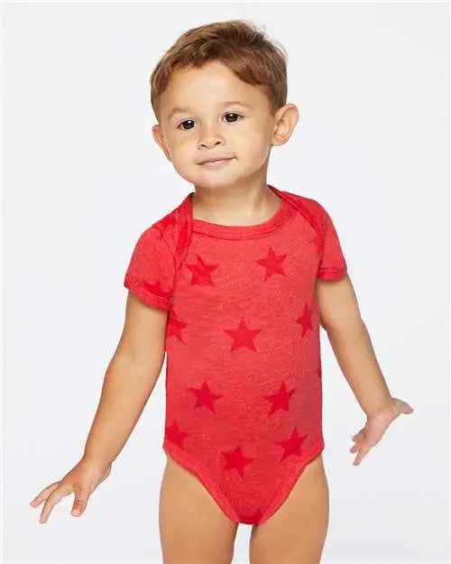 Code Five 4329 Infant Star Print Bodysuit - Red