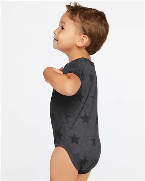 Code Five 4329 Infant Star Print Bodysuit - Smoke
