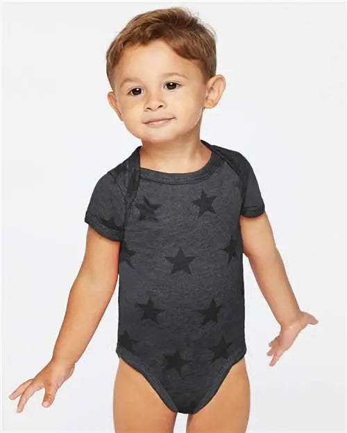 Code Five 4329 Infant Star Print Bodysuit - Smoke