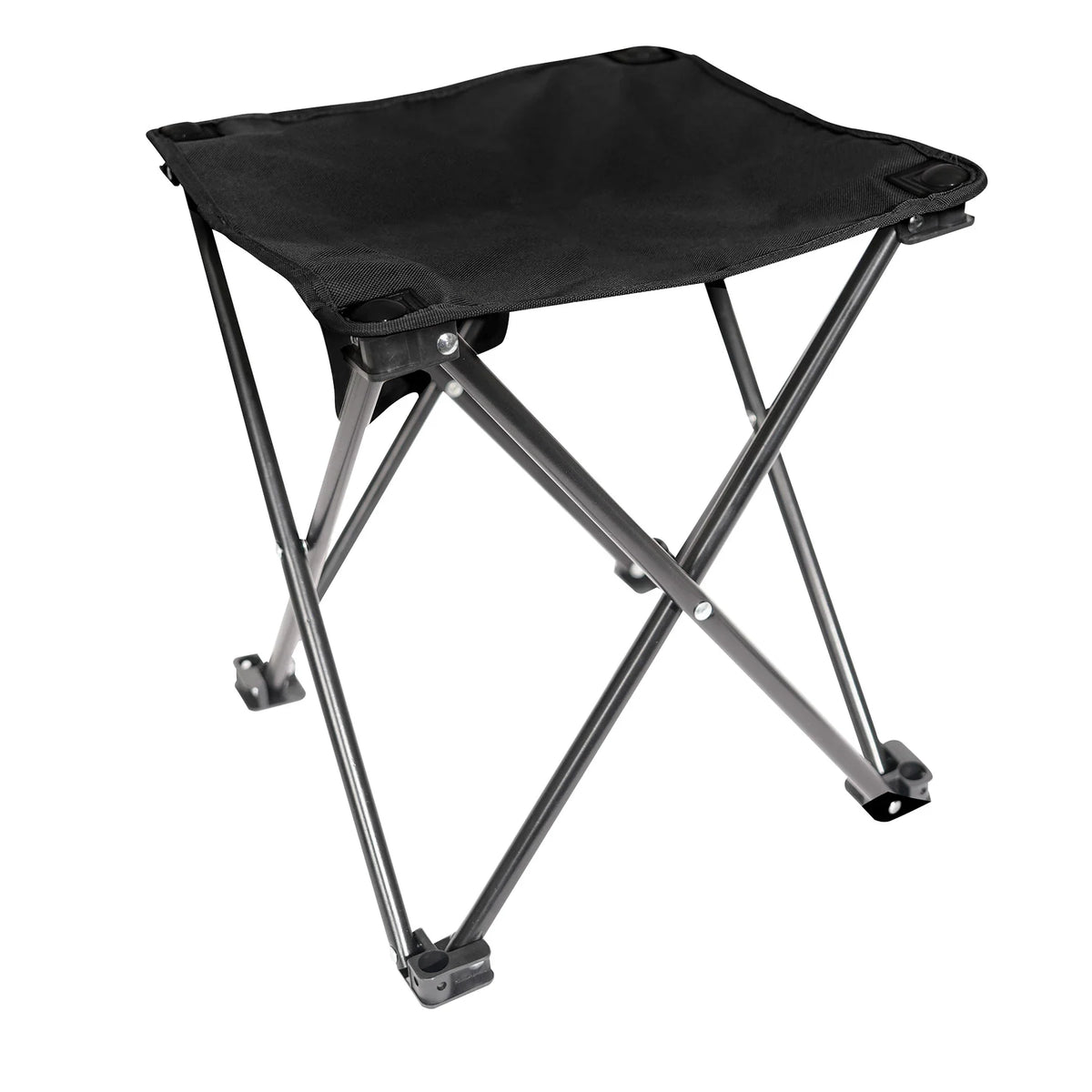 Collapsible 4 Leg Camp Stool - Black