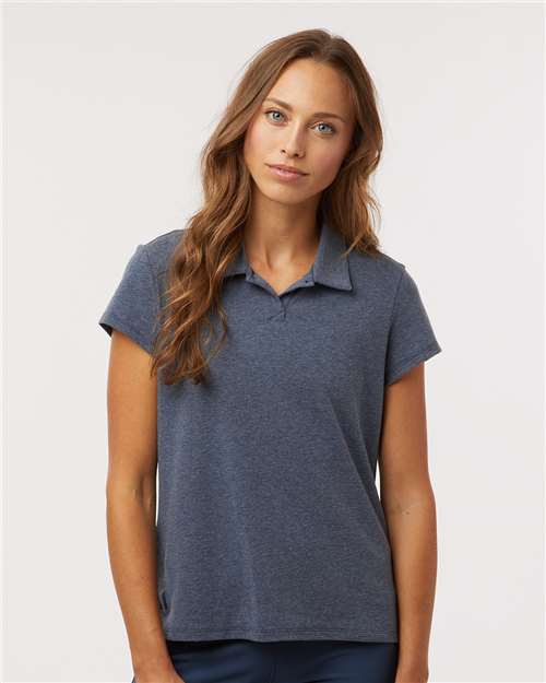 Collegiate Navy Melange Women&#39;s Blend Polo - A690