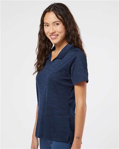 Collegiate Navy Melange Women&#39;s Mélange Polo - A403